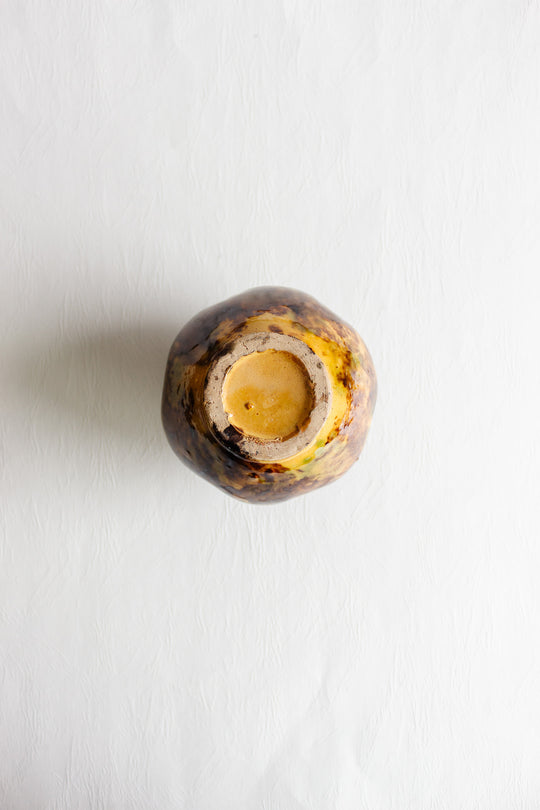 antique french artisan made crimped vase