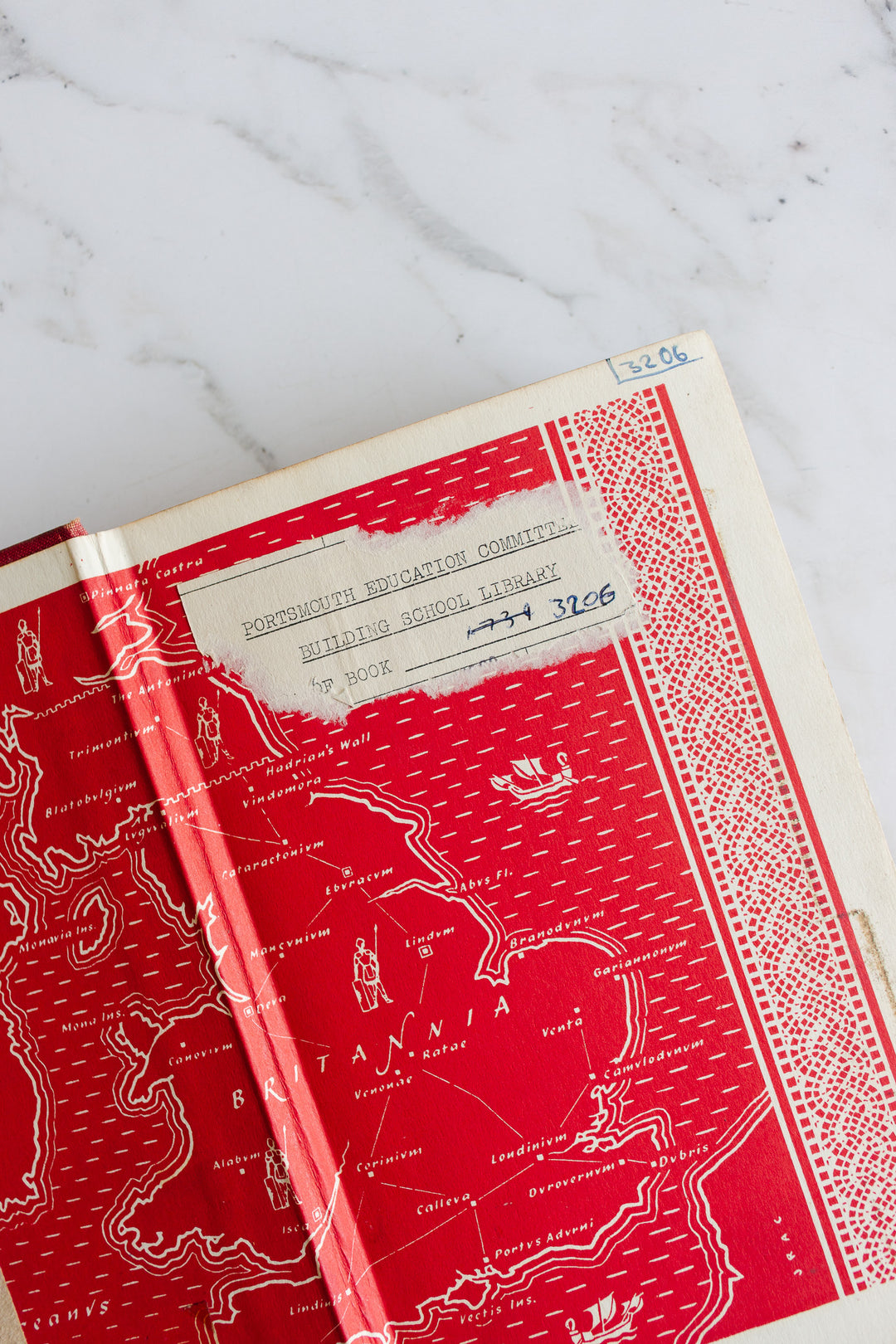 vintage english trio of hardcover books, shades of red