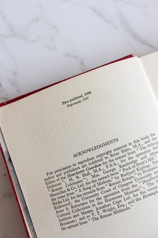 vintage english trio of hardcover books, shades of red