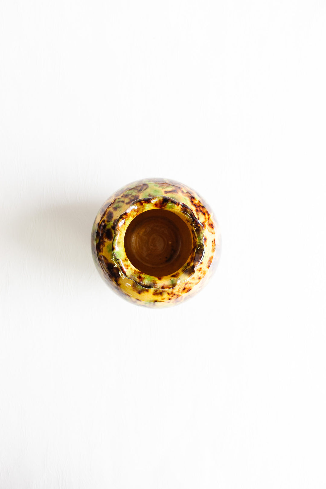 antique french artisan made crimped vase