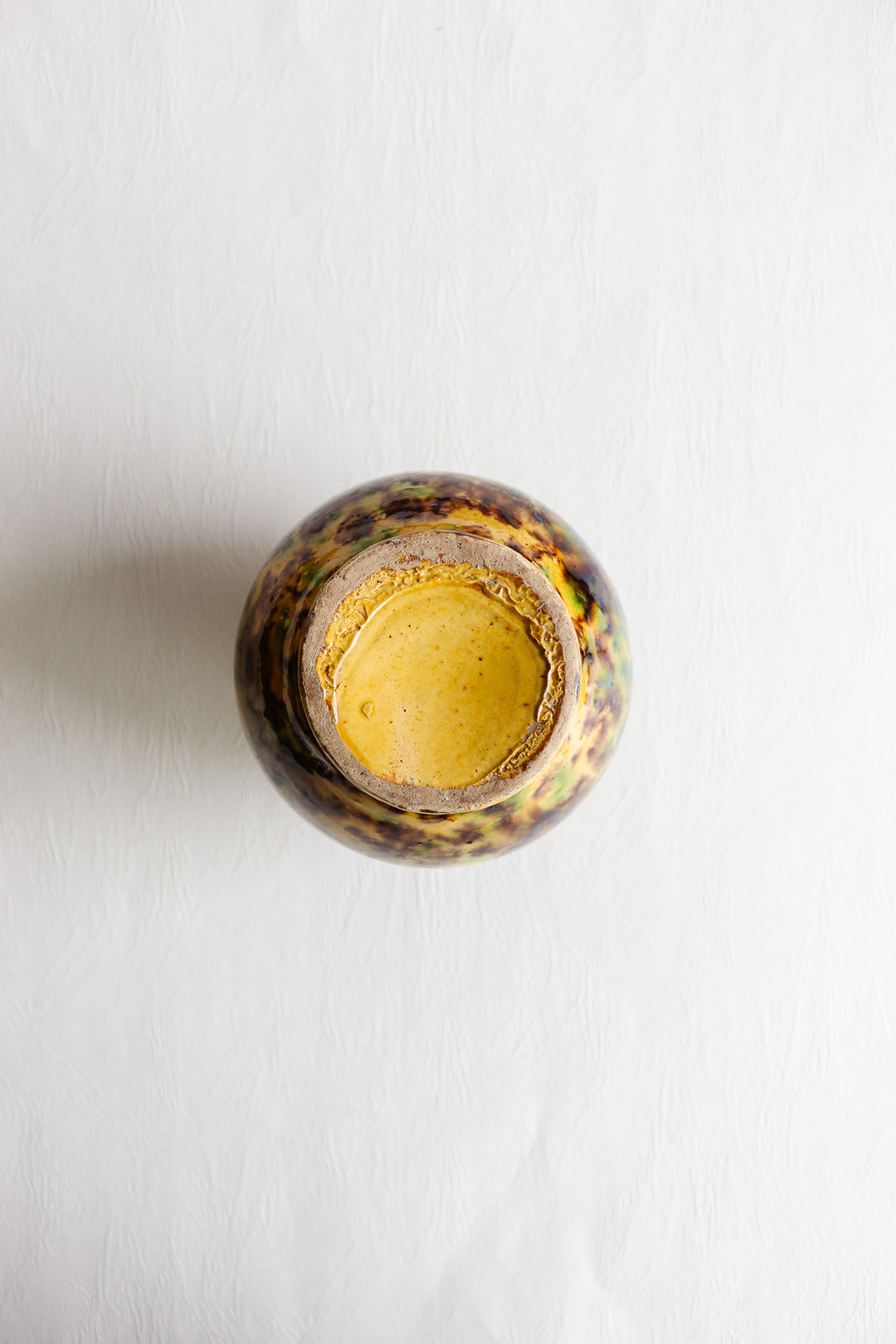 antique french artisan made crimped vase