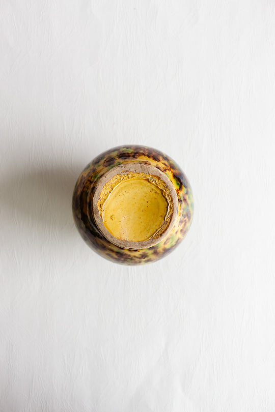 antique french artisan made crimped vase