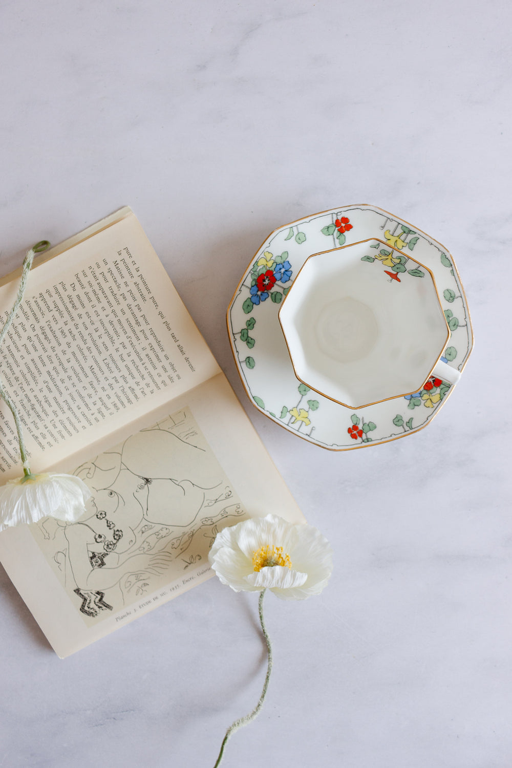 rare art deco hand painted teacup by royal doulton