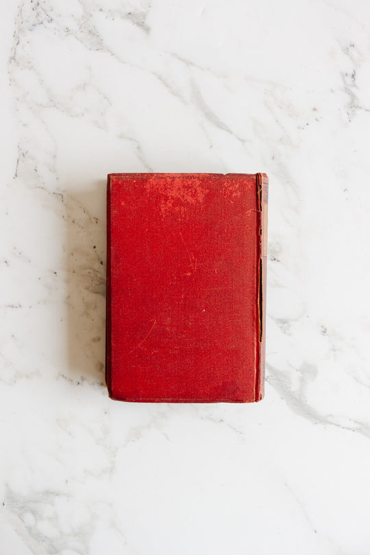 vintage english trio of hardcover books, shades of red