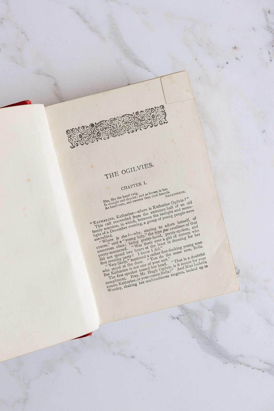 vintage english trio of hardcover books, shades of red