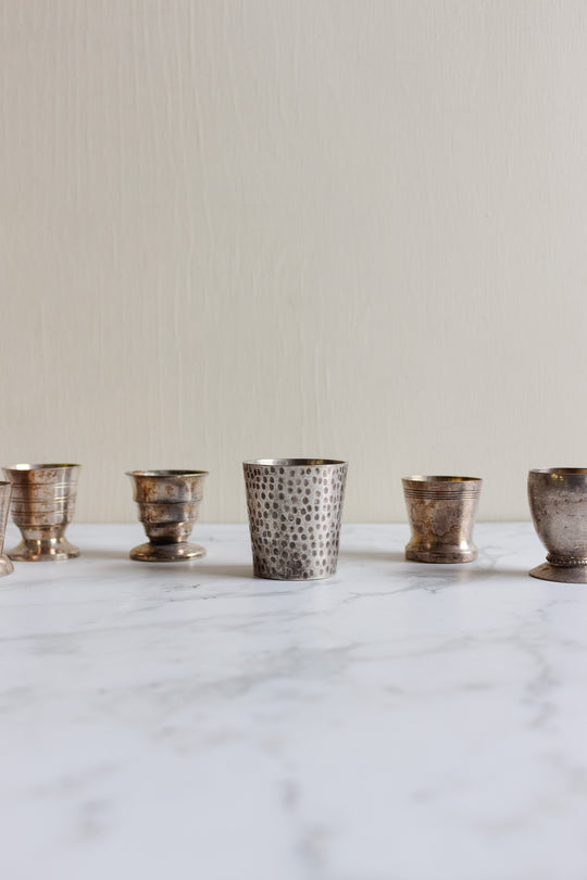 vintage french silverplate christening cup