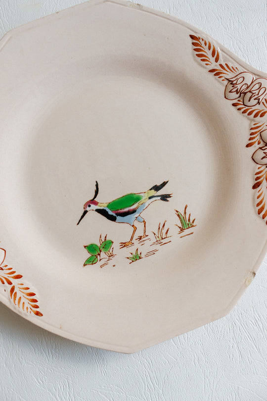 1930s art deco french émaux de longwy pink plate