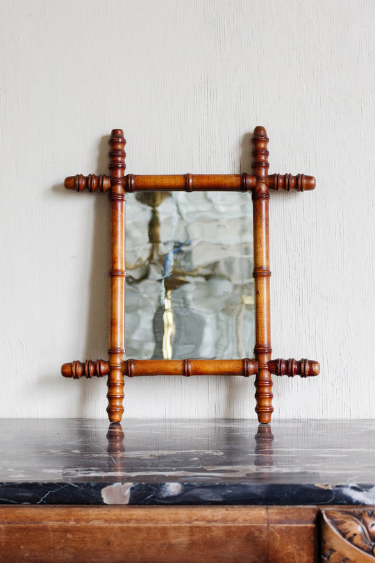 vintage french faux bamboo mirror