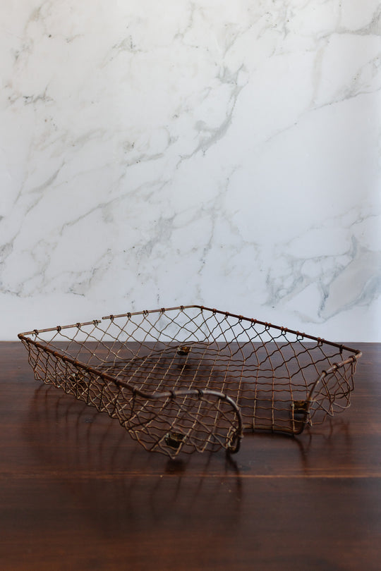 antique french metal "panier de bureau"
