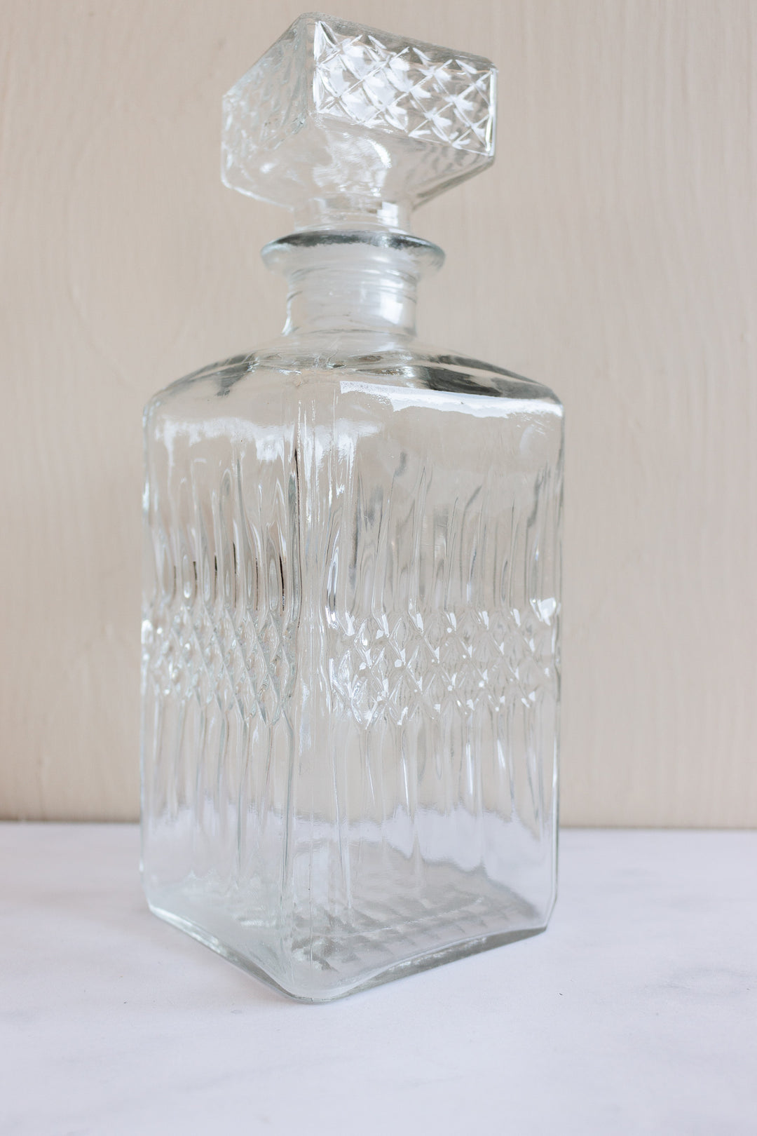 vintage french crystal and cut glass café decanters