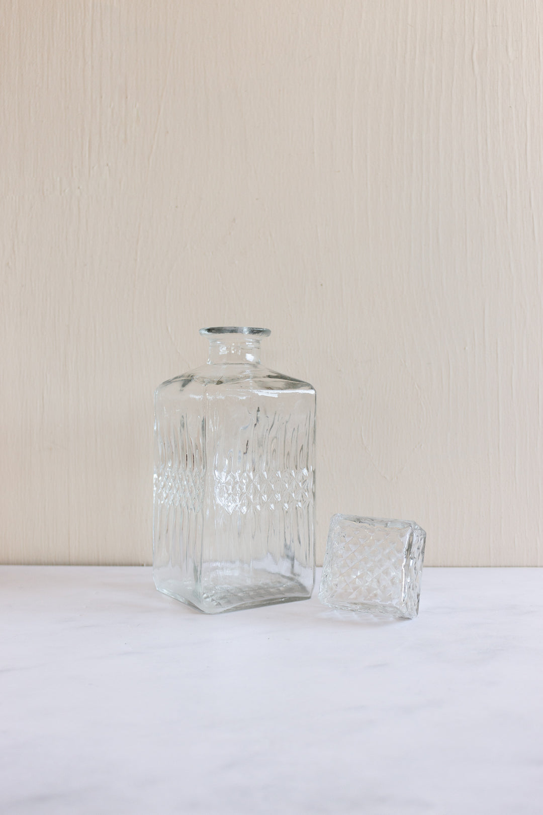 vintage french crystal and cut glass café decanters