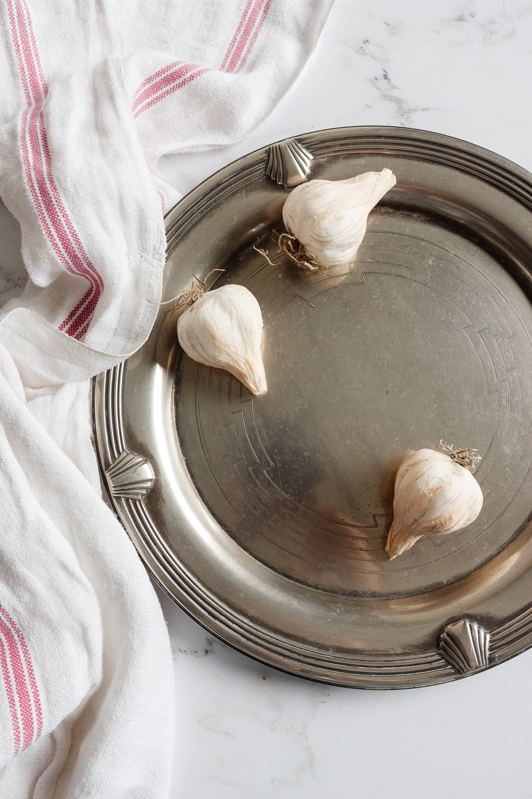 french art deco round silver cake plate