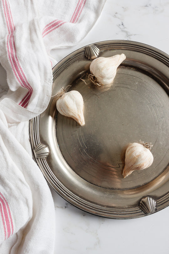french art deco round silver cake plate