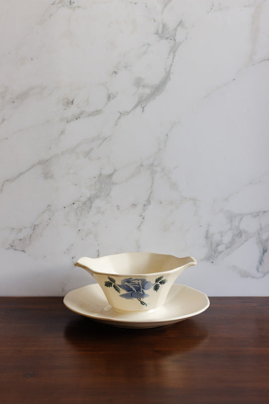 antique french digoin sarreguemines gravy boat