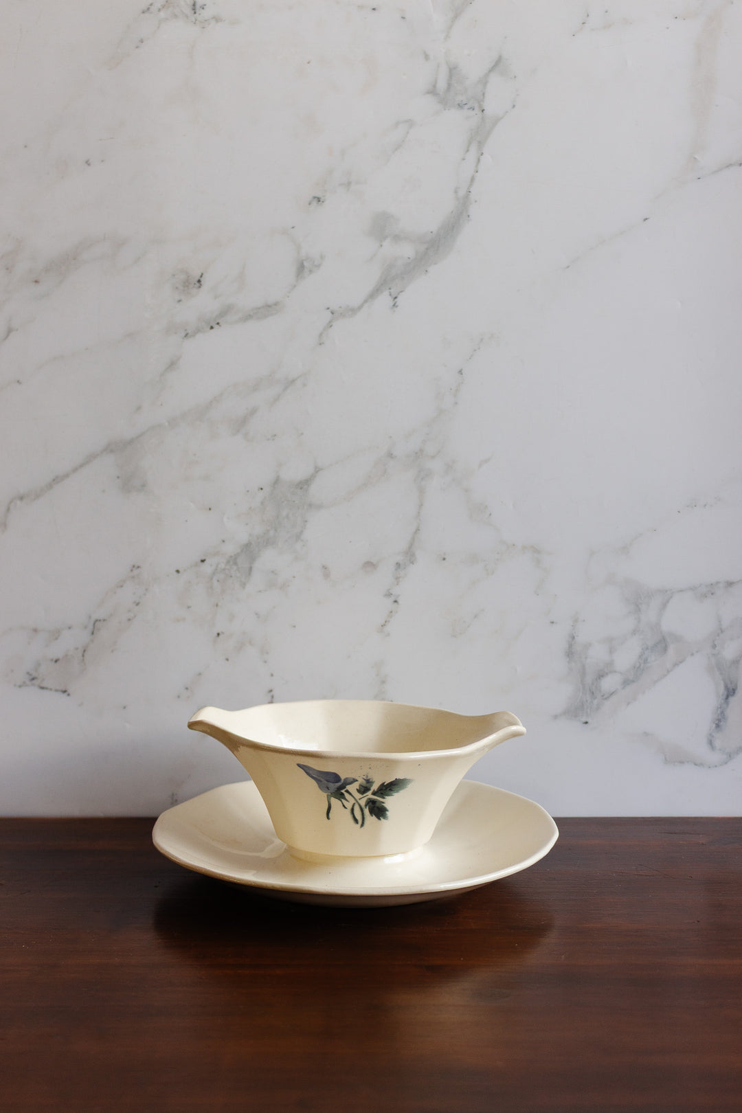 antique french digoin sarreguemines gravy boat