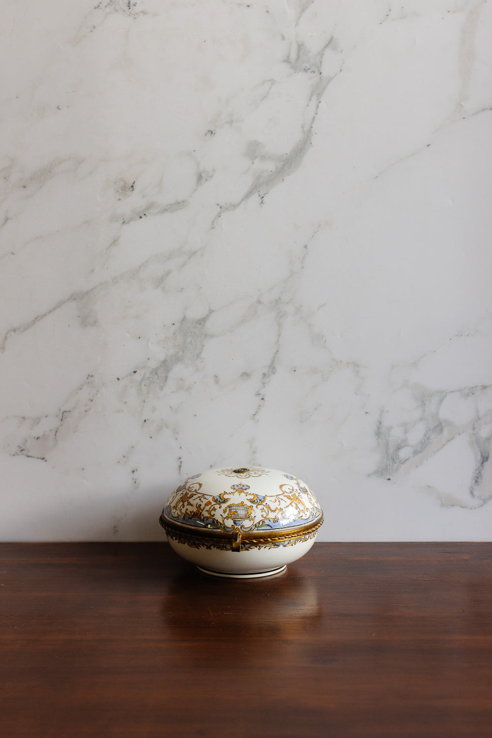 19th century french gien hinged porcelain box circa 1870s