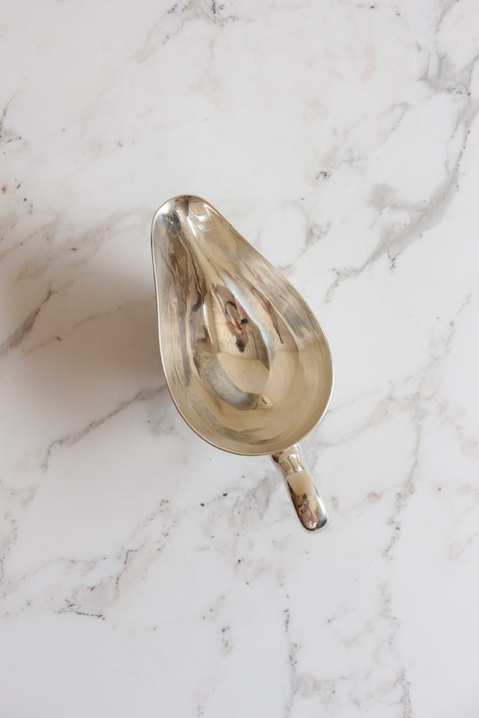 antique French hotel silver gravy boat