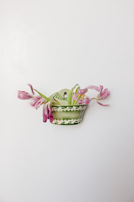 vintage french hand painted porcelain "alumettes" holder