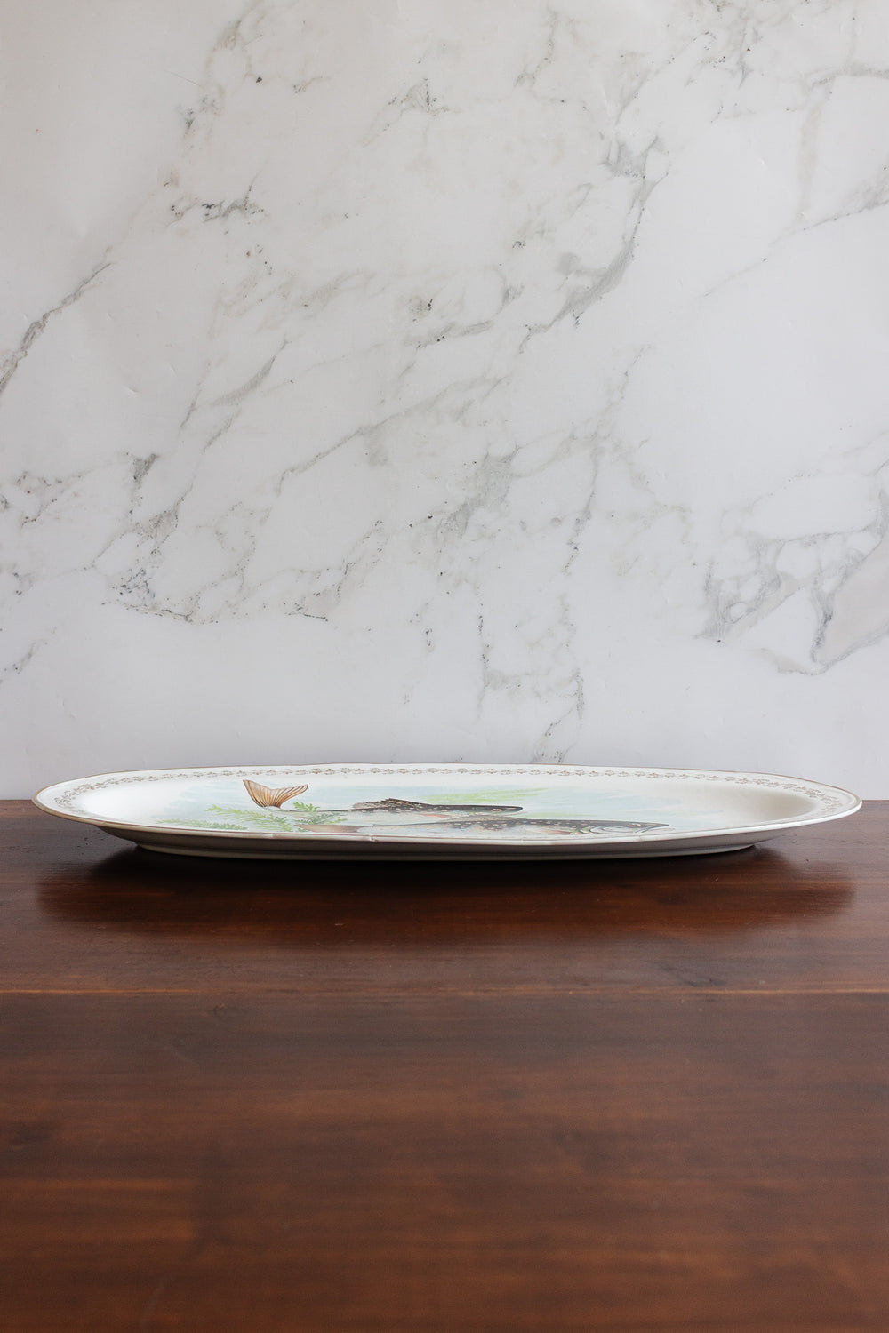 midcentury oval fish platter