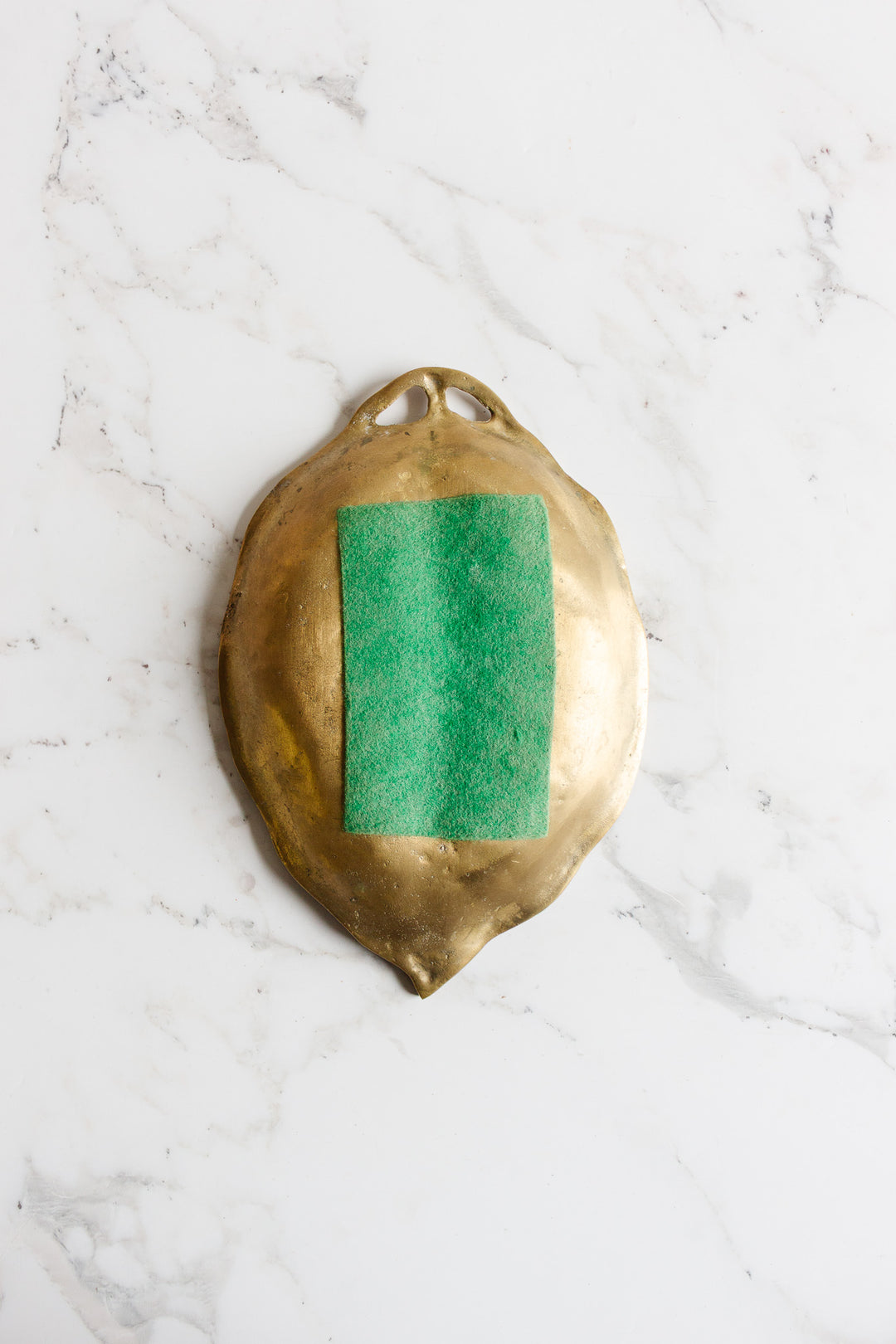 antique french brass leaf shaped plate