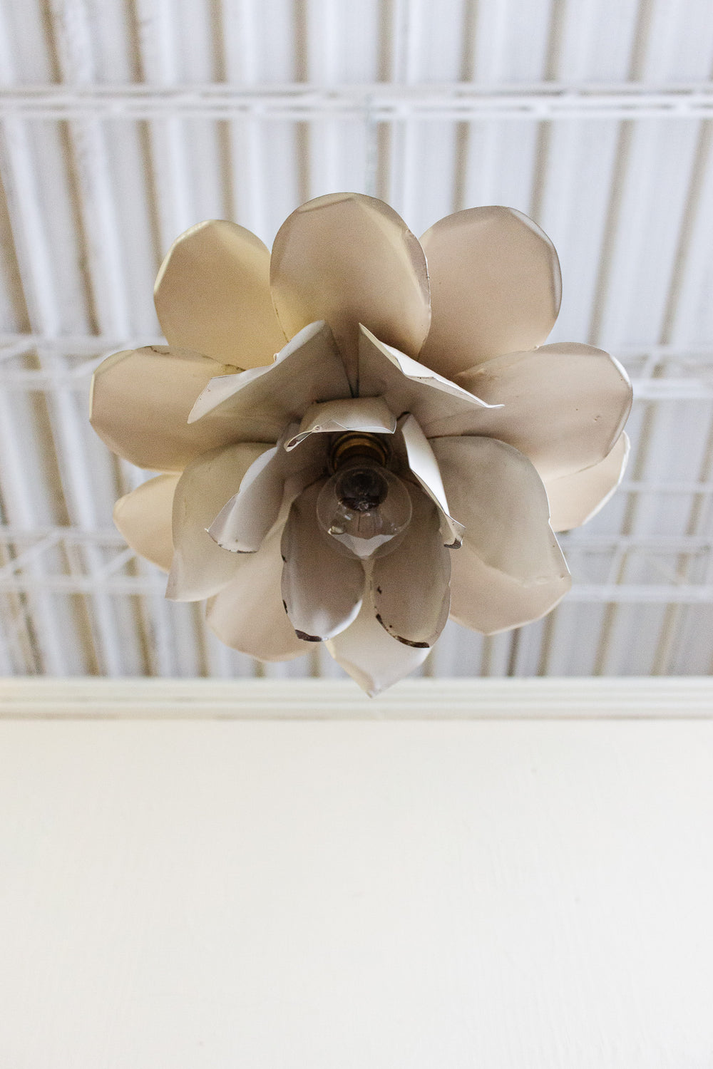 french midcentury floral pendant lamp