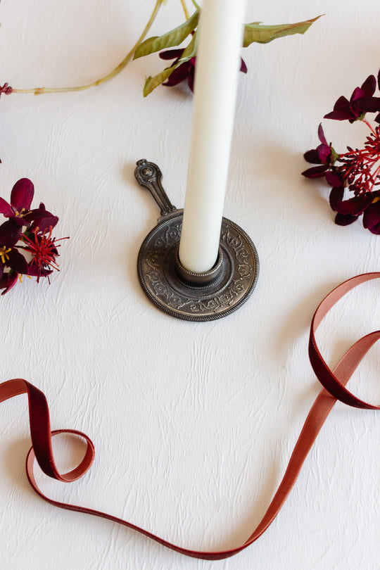 antique french embossed chamberstick