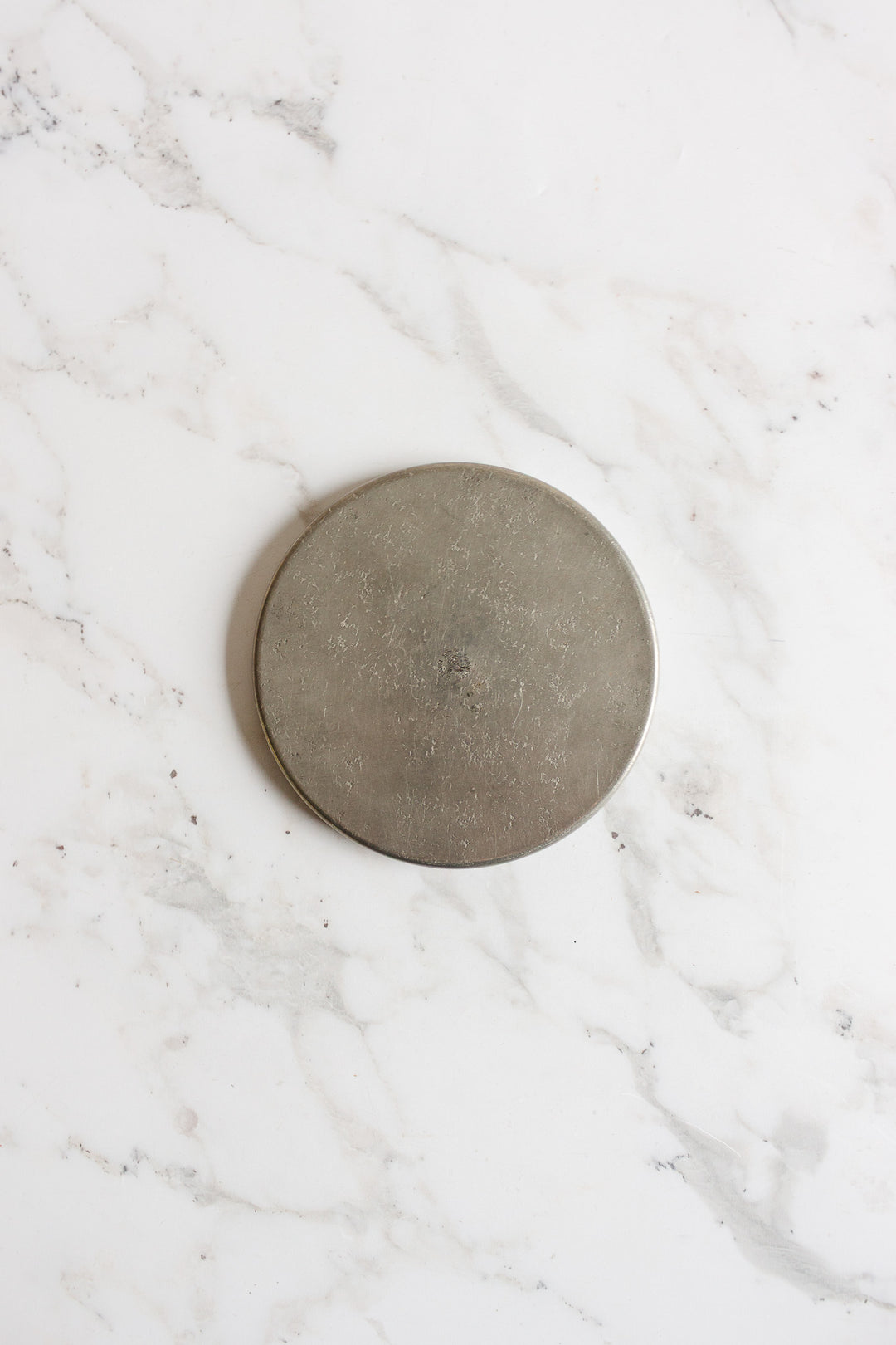 antique french porcelain and pewter "sous-verre" pair