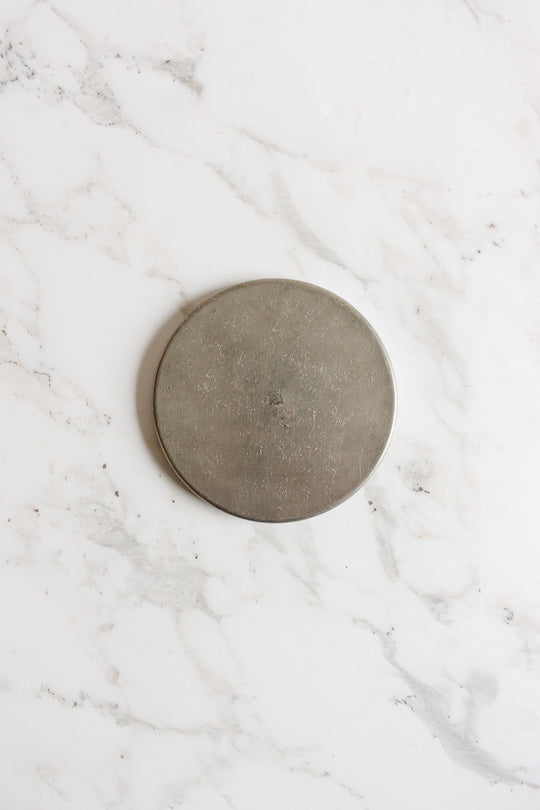 antique french porcelain and pewter "sous-verre" pair