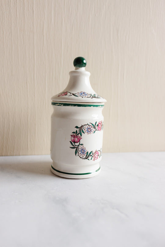 vintage french "moutarde de parizot" lidded mustard pot with spoon