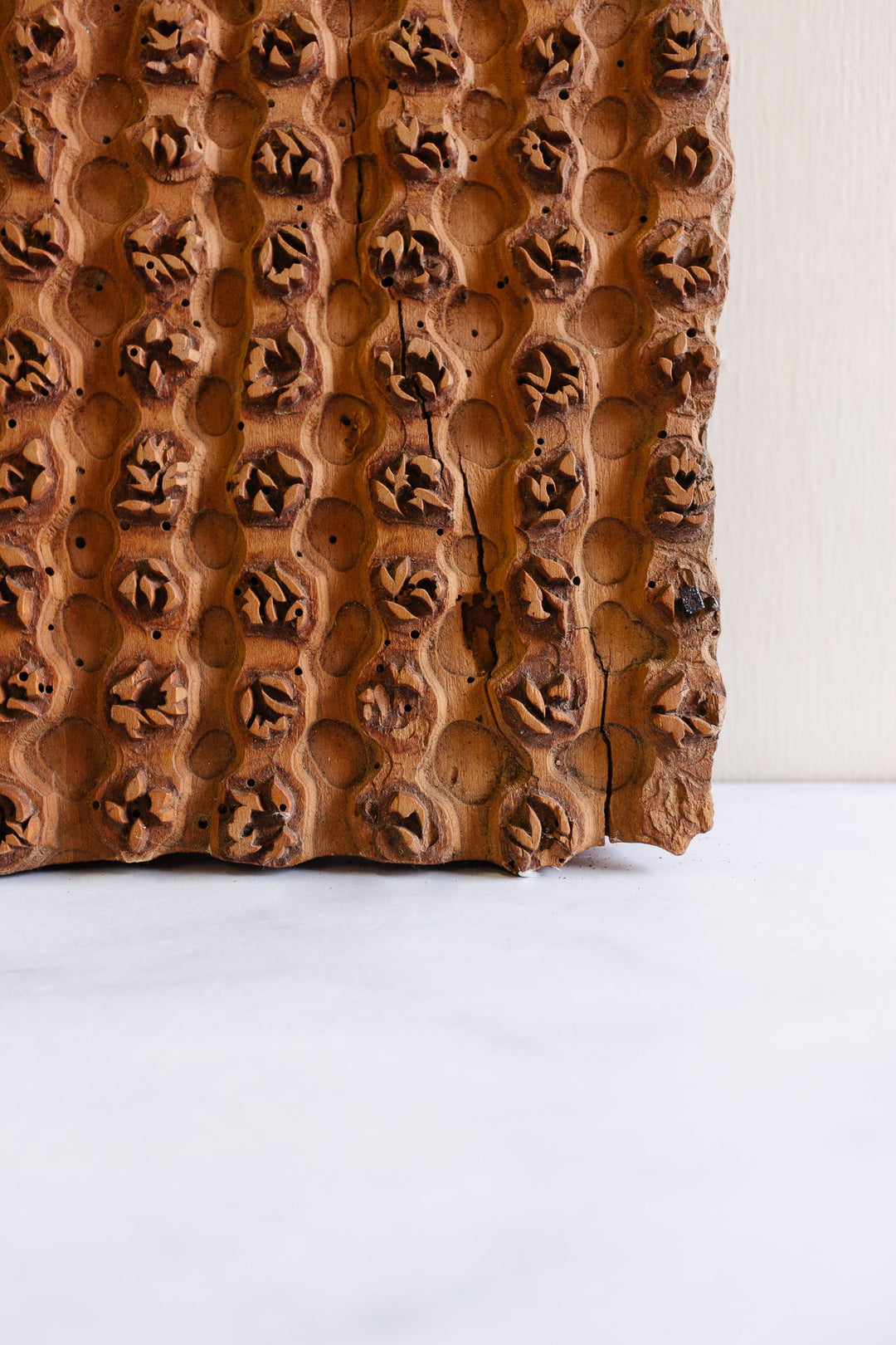 1850s french “indienne” carved wood printing block - Joliette