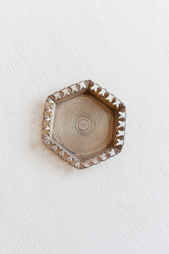 antique french silver trinket dish with "poinçons"