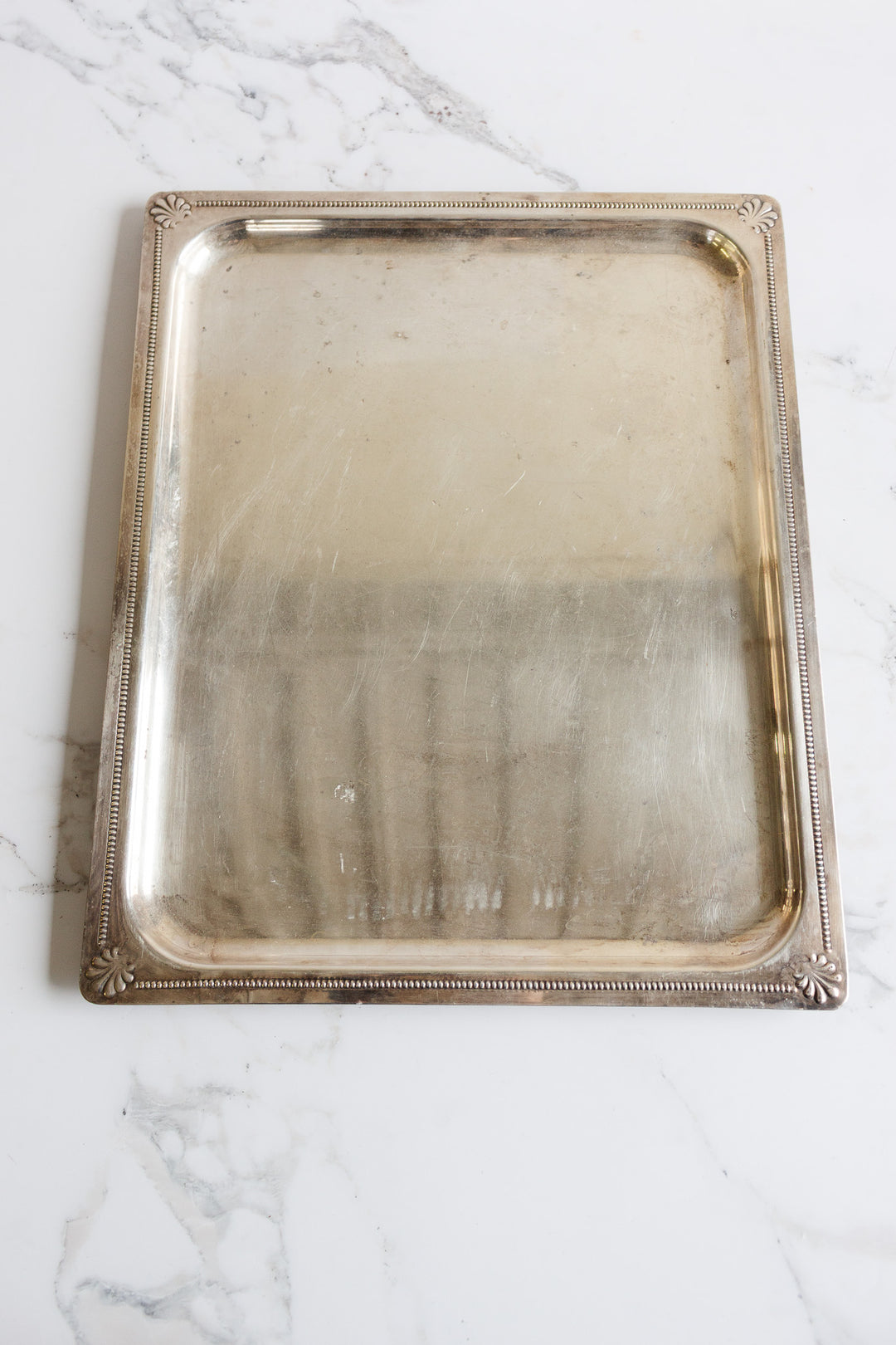 art deco french silver serving tray