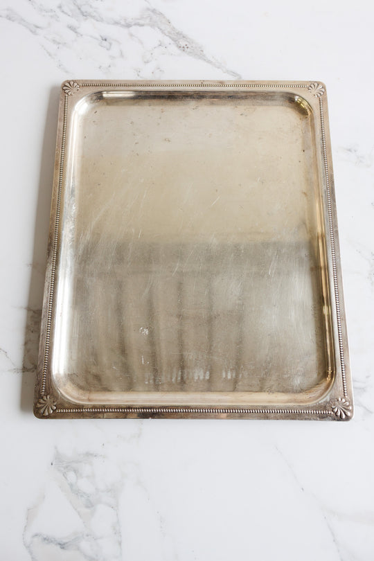 art deco french silver serving tray