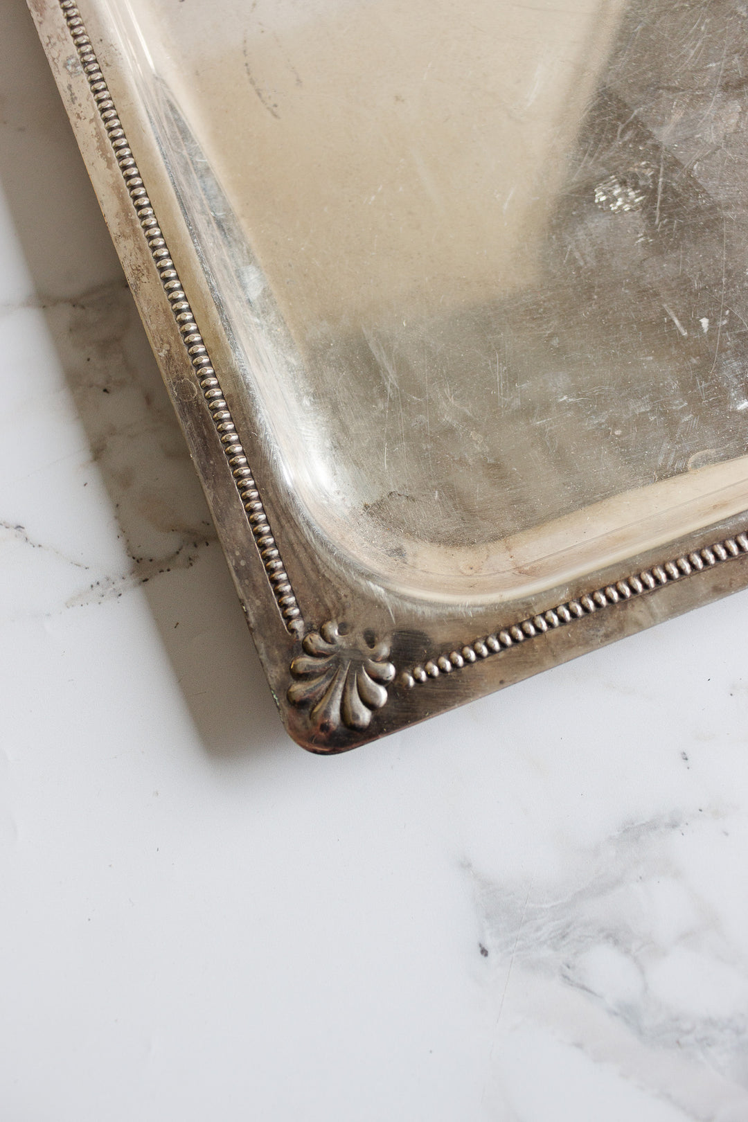 art deco french silver serving tray