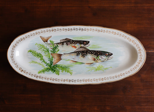 midcentury oval fish platter