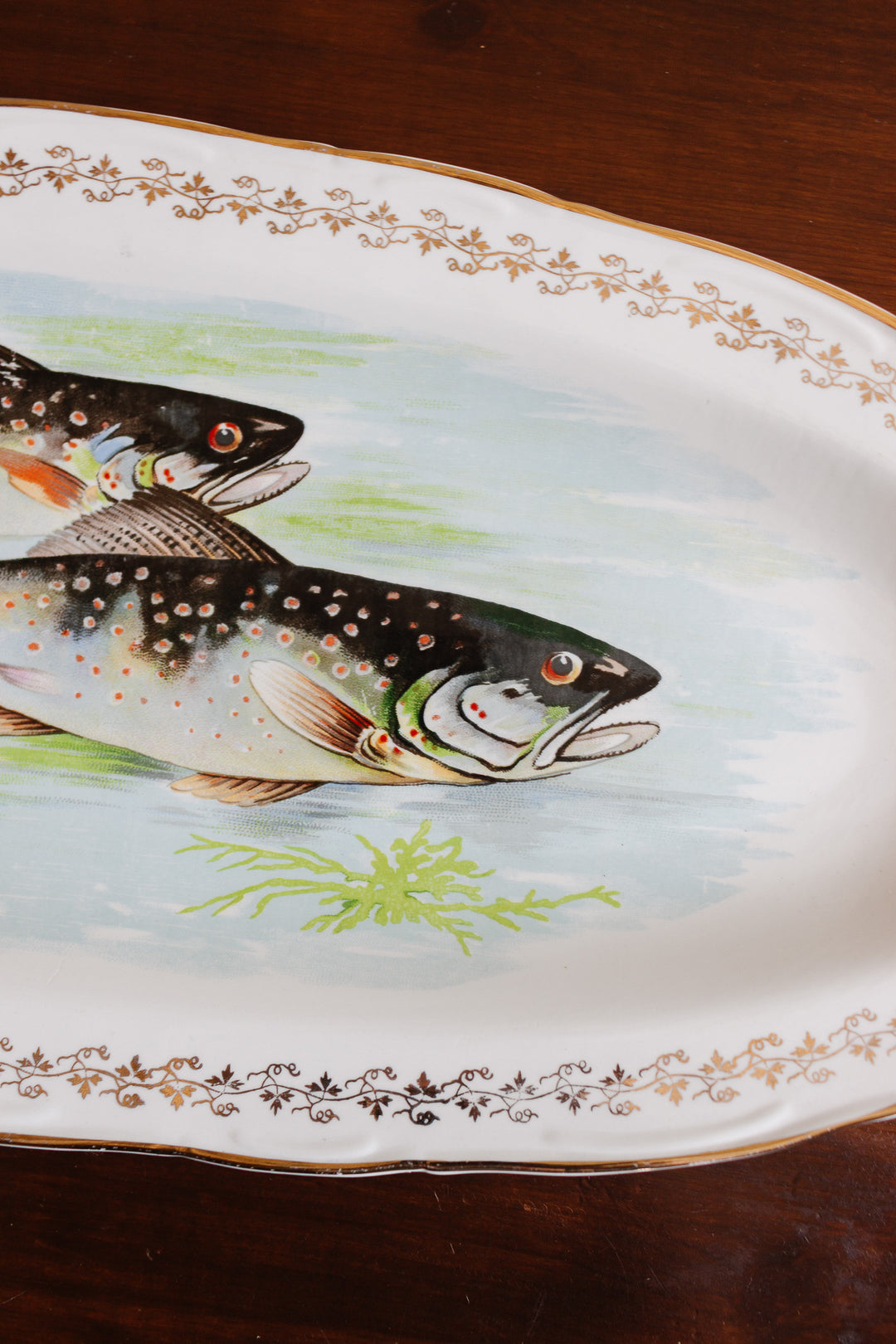 midcentury oval fish platter