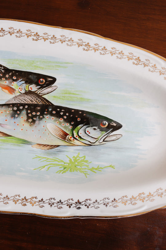 midcentury oval fish platter