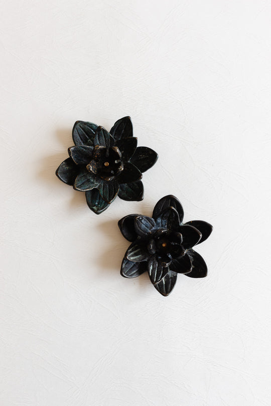 pair or vintage french floral candle holders