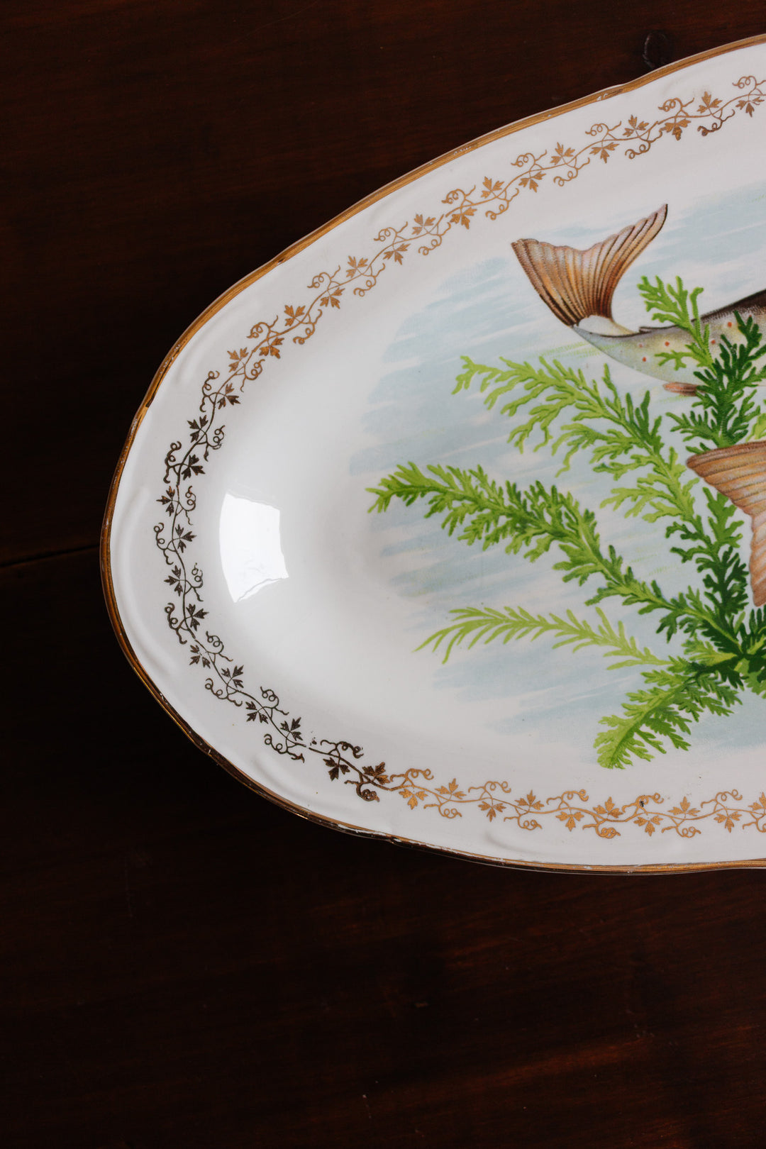 midcentury oval fish platter