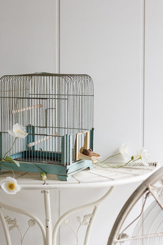 vintage french metal birdcage