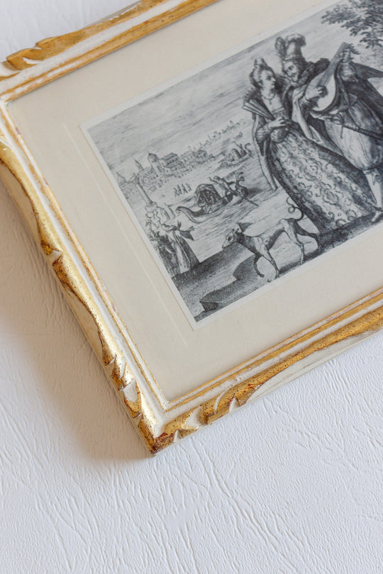 Lady and gentleman walking on the bank of a river | Hortus Voluptatum