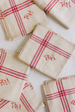 vintage french monogrammed "RH" tea towels