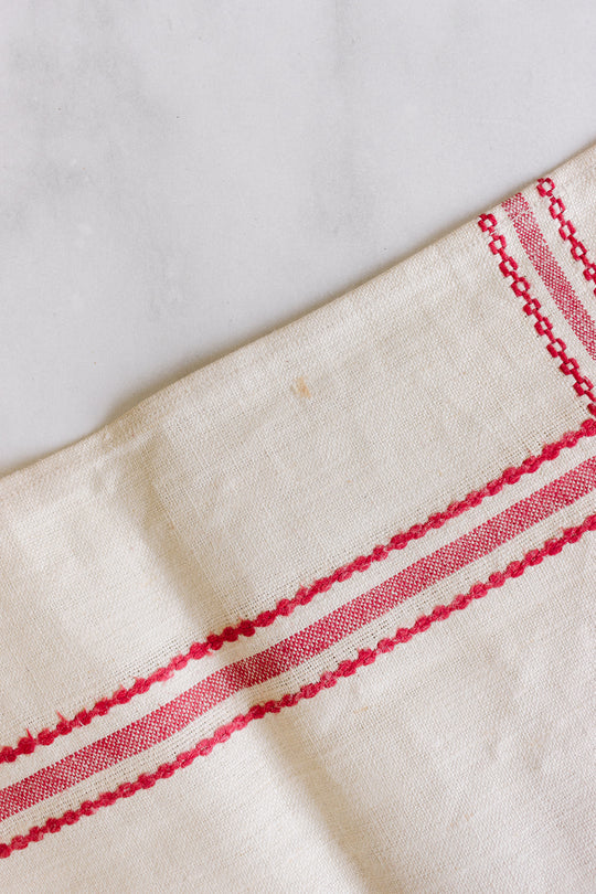 vintage french monogrammed "RH" tea towels