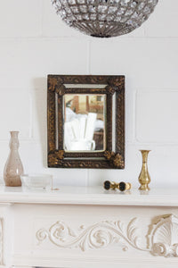 antique french repousse mirror