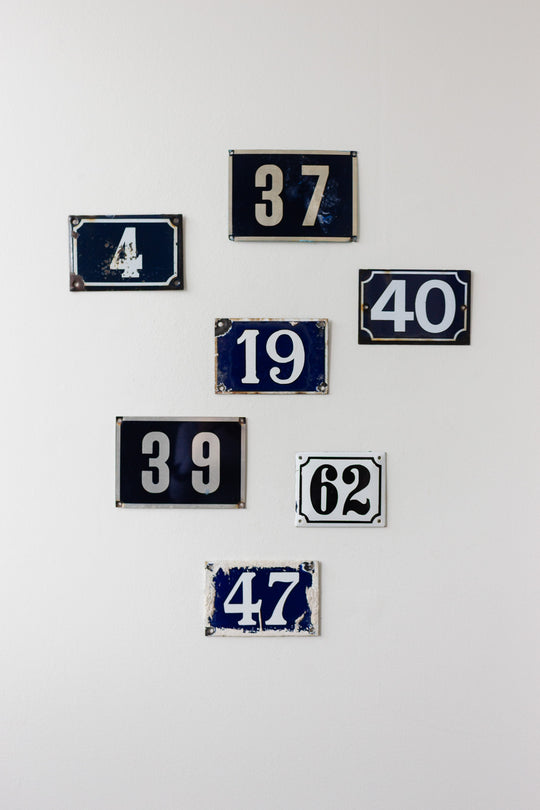 vintage french enamel apartment numbers