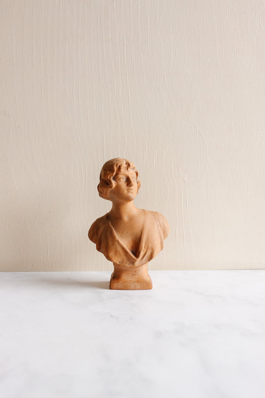 “femme” 1930s French terra cotta bust