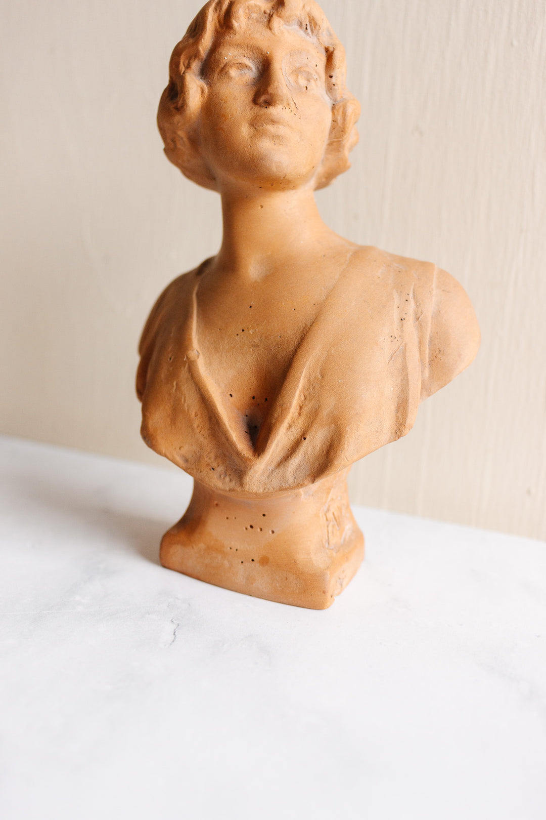 “femme” 1930s French terra cotta bust