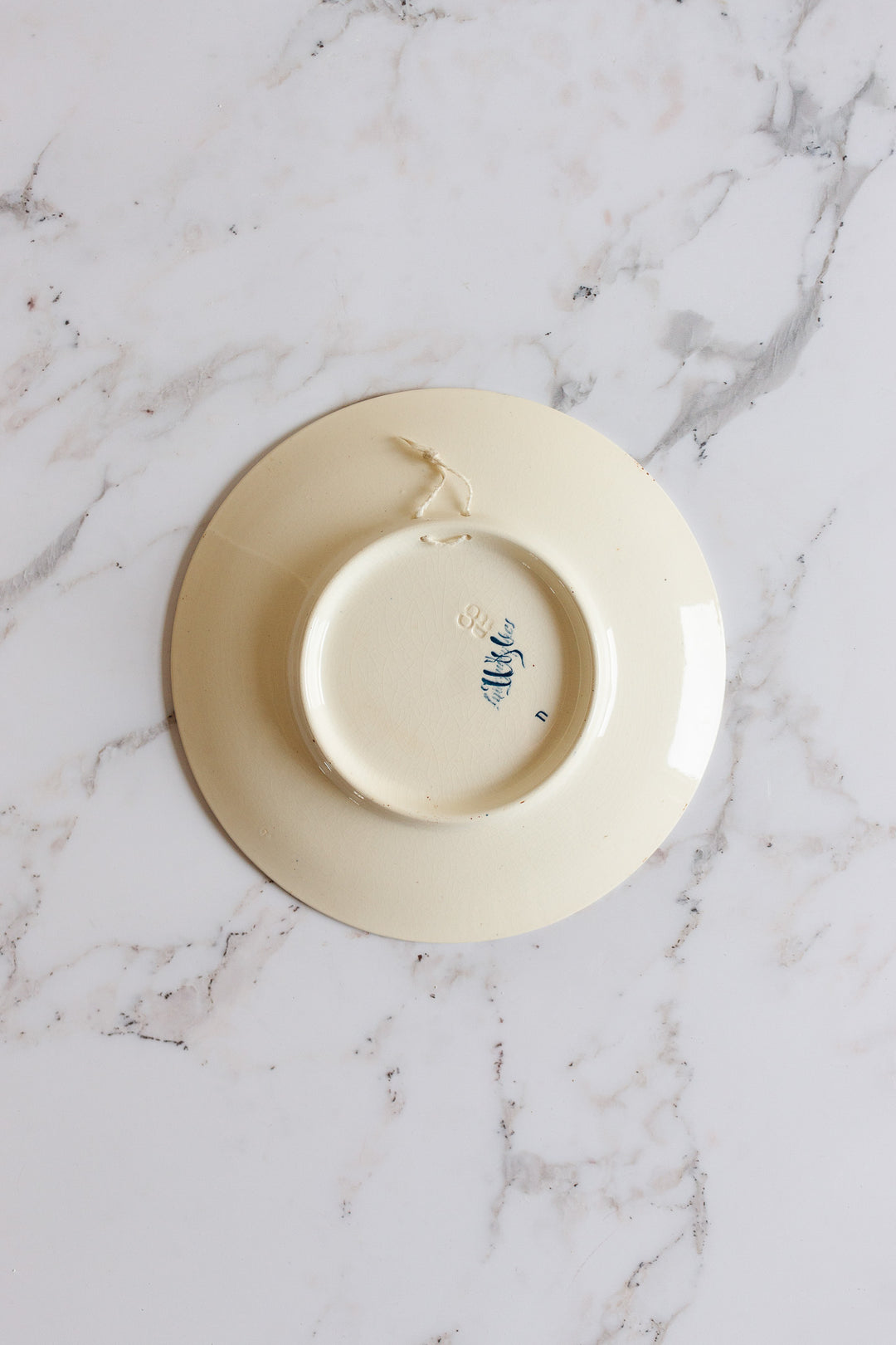 pair of rare 19th century French Sarreguemines ironstone “talking plates”