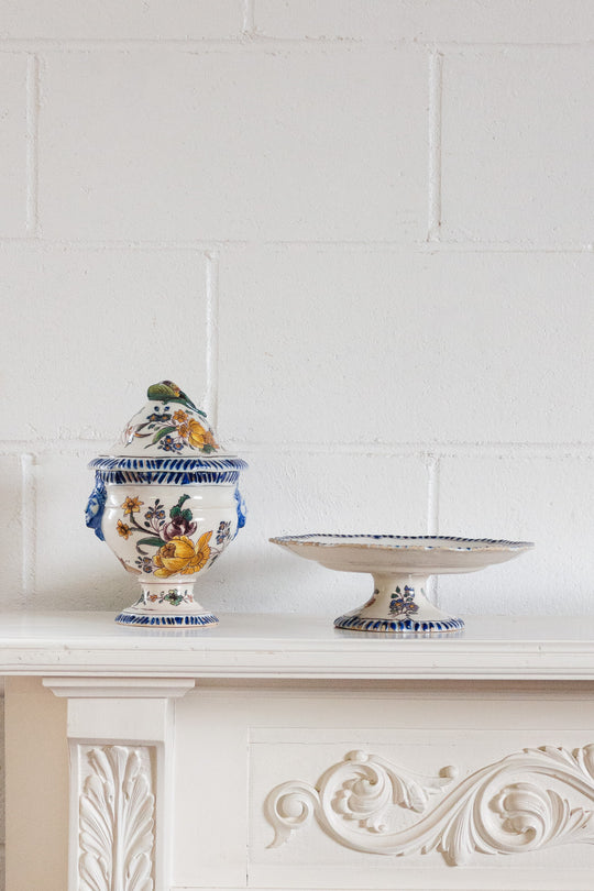 antique french hand painted and signed soupière