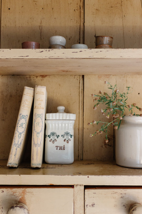 rare 1920s french st. uze porcelain tea cannister